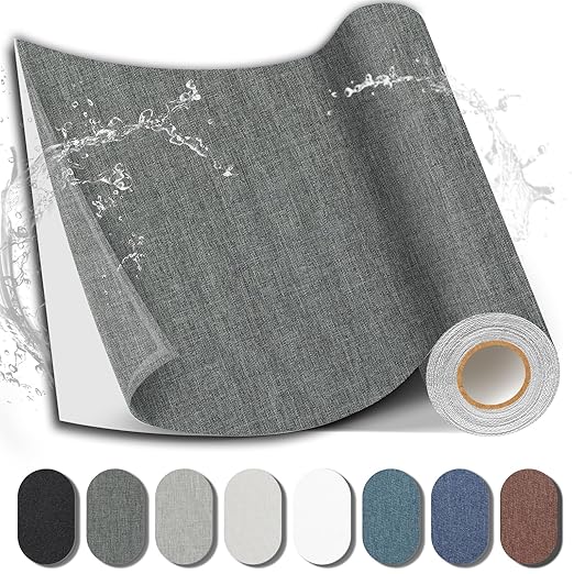 Fabric Repair Patch, Fabric Large Repair Tape, Self-Adhesive Patches for Furniture, Sofa, Car Interior, Shoes, Hand Bag, Clothing (Dark Grey, 3.5X79 Inch)