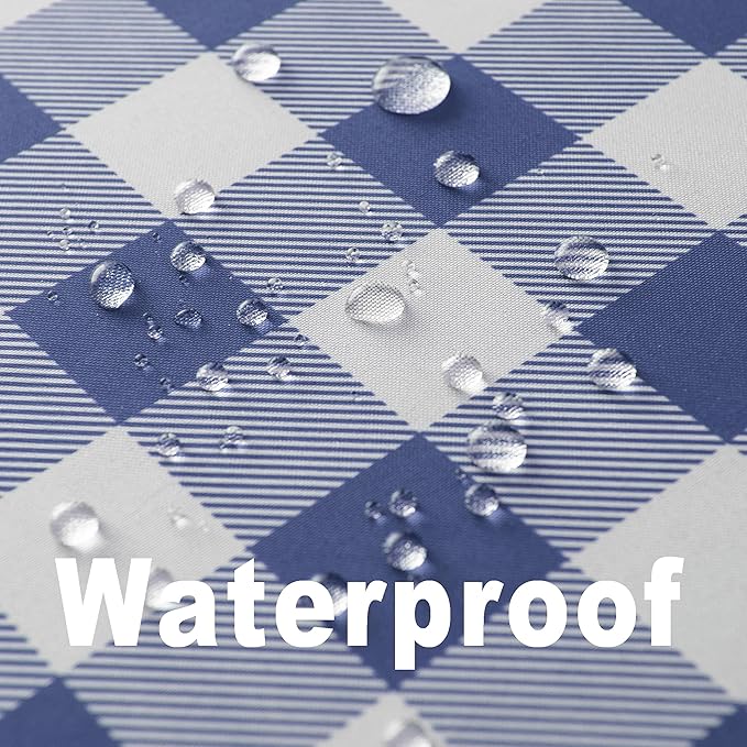 Classic Gingham Tablecloth Fabric - Oblong 58x120 Water Resistant Chequered Pattern Table Cloth for Indoor/Outdoor Use - Tabletop Cover for Birthday, Picnics, Gardens, and Parties