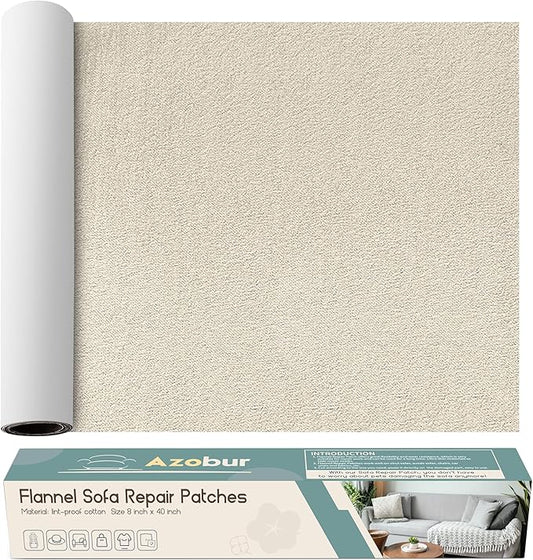 Velvet Repair Patch, Self-Adhesive Flannel Fabric Patch, Multi Colors, Microfiber Patch，Can be Used to Patch Sofas, Car Seats, Handbags, Jacket Holes and Tears (Khaki)
