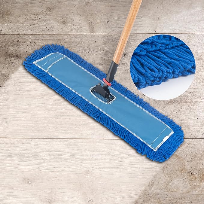 Matthew 36'' Microfiber Loop Dust Mop Washable Commercial&Residential Heavy Duty Mop Head Replacement Premium Absorbent Industrial Dust Mop Refill Pads for Hardwood, Office,Garage and Hotel -1Pack
