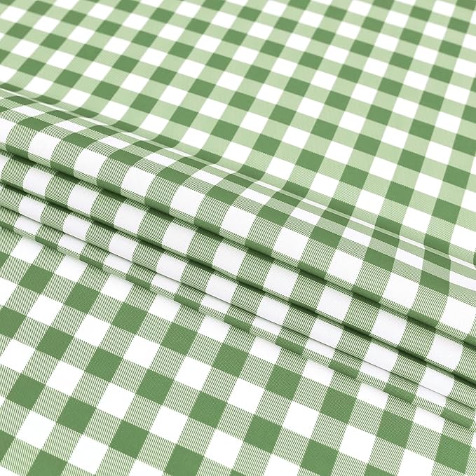 Classic Gingham Tablecloth Fabric - Oblong 58x120 Water Resistant Chequered Pattern Table Cloth for Indoor/Outdoor Use - Tabletop Cover for Birthday, Picnics, Gardens, and Parties