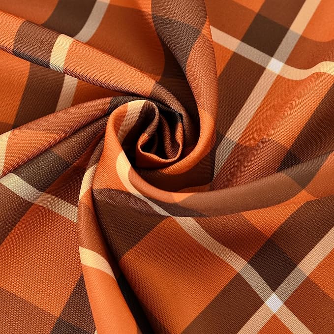 Gingham Plaid Tablecloth - Rectangular 58x102 Inch Water Resistant Thanksgiving Table Cloth for Indoor/Outdoor Use - Seasonal Fall Harvest Table Cover for Halloween, Picnics, and Parties