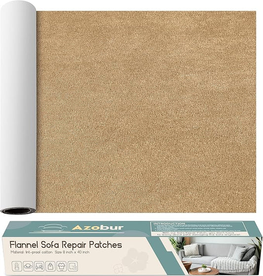 Velvet Repair Patch, Self-Adhesive Flannel Fabric Patch, Multi Colors, Microfiber Patch，Can be Used to Patch Sofas, Car Seats, Handbags, Jacket Holes and Tears (Beige)