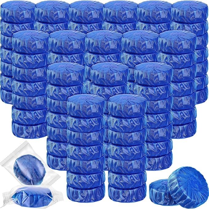 Qualirey 60 Pack Automatic Toilet Cleaner Tablets Toilet Bowl Long Lasting Bathroom Tank Tablets (Blue)