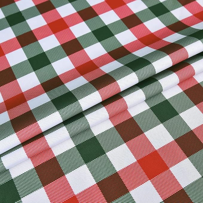 Red Gingham Christmas Plaid Tablecloth - Rectangular 58x102 Inch Water Resistant Table Cloth for Indoor/Outdoor Use - Holiday Table Cover for Kitchen, Picnics, and Parties
