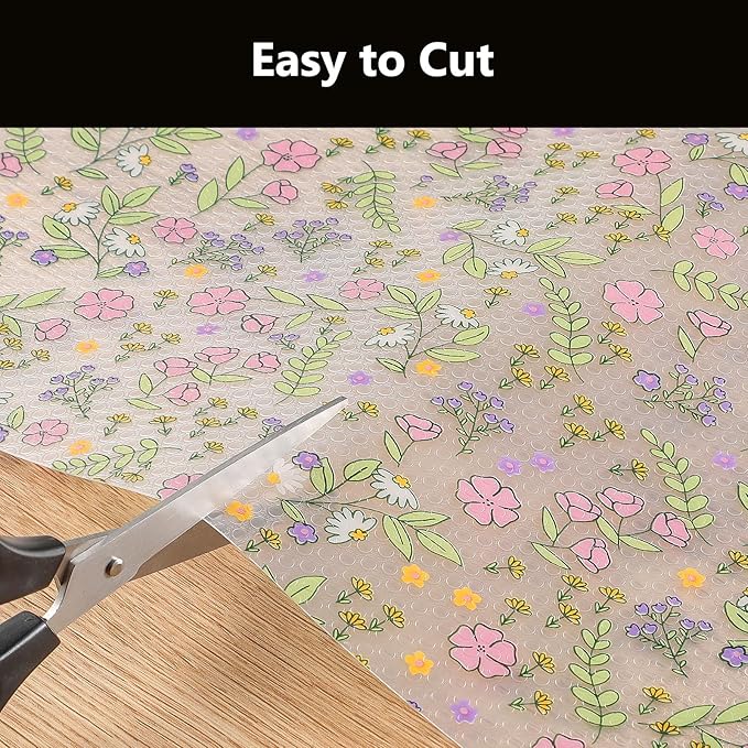 INNOLITES Non-Slip Shelf Liner – Cabinet & Drawer Liner Non-Adhesive – Waterproof Oil-Proof – Durable EVA with Floral for Kitchen Cabinets Refrigerator – BPA-Free, Easy to Cut 23.6" x 118"