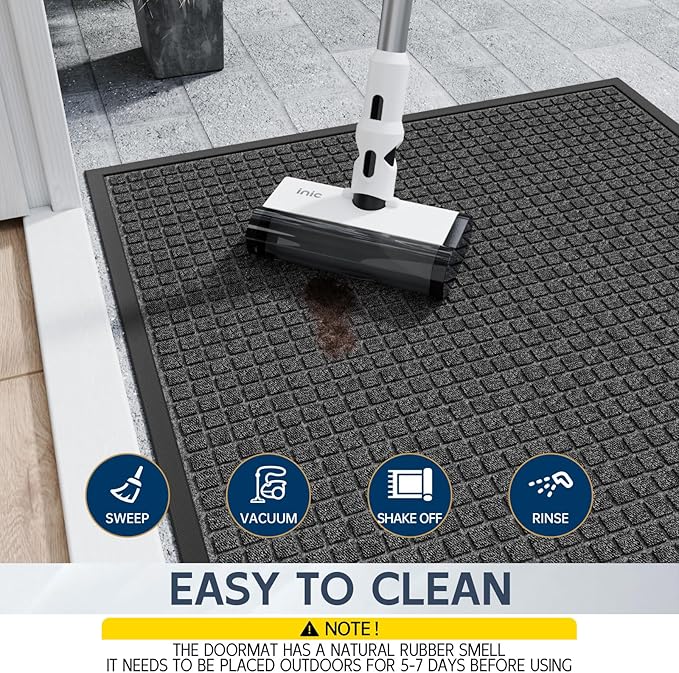 Indoor Outdoor Front Door Mats, 72" x 24" Rubber Backing Non Slip Durable Welcome Floor Mats for Patio, Garage Entrance, Stain and Fade Resistant Commercial Doormats for High Traffic