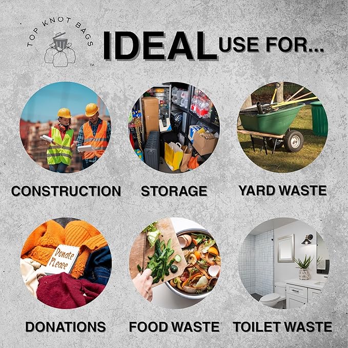 45 Gallon Garbage Trash Bag 40X46" 1.5 Mil Black 100 Count Can Liner Bulk 40 Gallon 41 Gallon 42 Gallon 43 Gallon 44 Gallon Made in USA