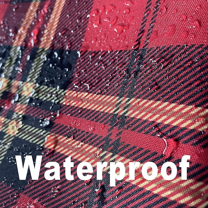 Gingham Xmas Tartan Tablecloth Fabric - Oblong 58x120 Water Resistant Christmas Plaid Table Cloth for Indoor/Outdoor Use - Red Tabletop Cover Perfect for Birthday, Picnics, Gardens