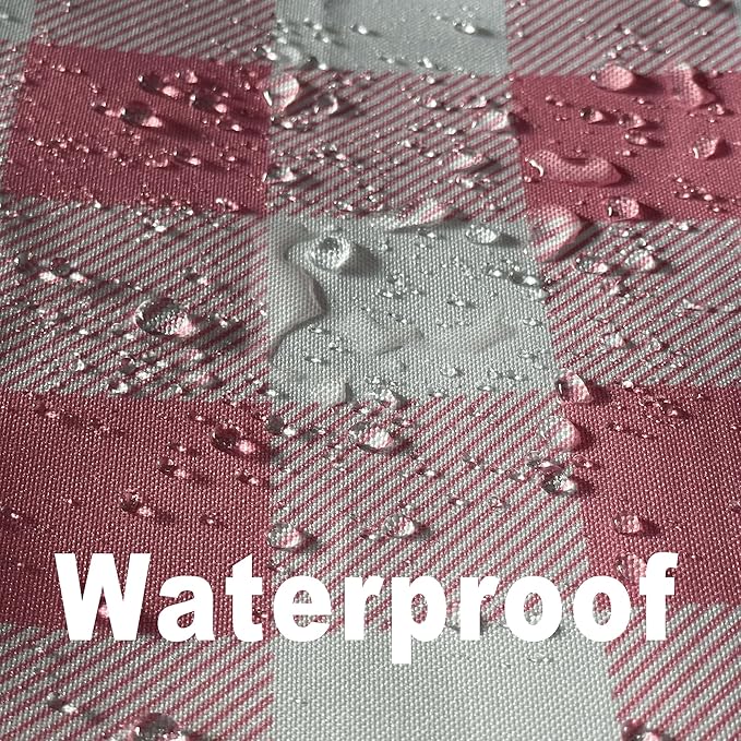 Waterproof Plaid Tablecloth Fabric - Round 25 Inch Classic Gingham Checker Table Cloth for Indoor/Outdoor Use - Buffalo Table Cover for Picnics, BBQs, and Parties