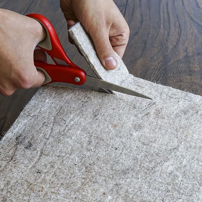 RUGPADUSA - Dual Surface - 8' Round - 1/8" Thick - Felt + Rubber - Non-Slip Backing Rug Pad - Adds Low-Profile Comfort and Protection